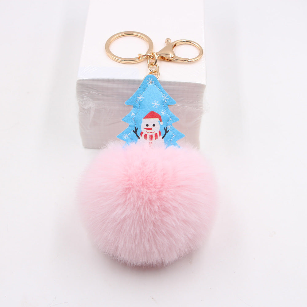 Wholesale Christmas Fur Ball Keychain