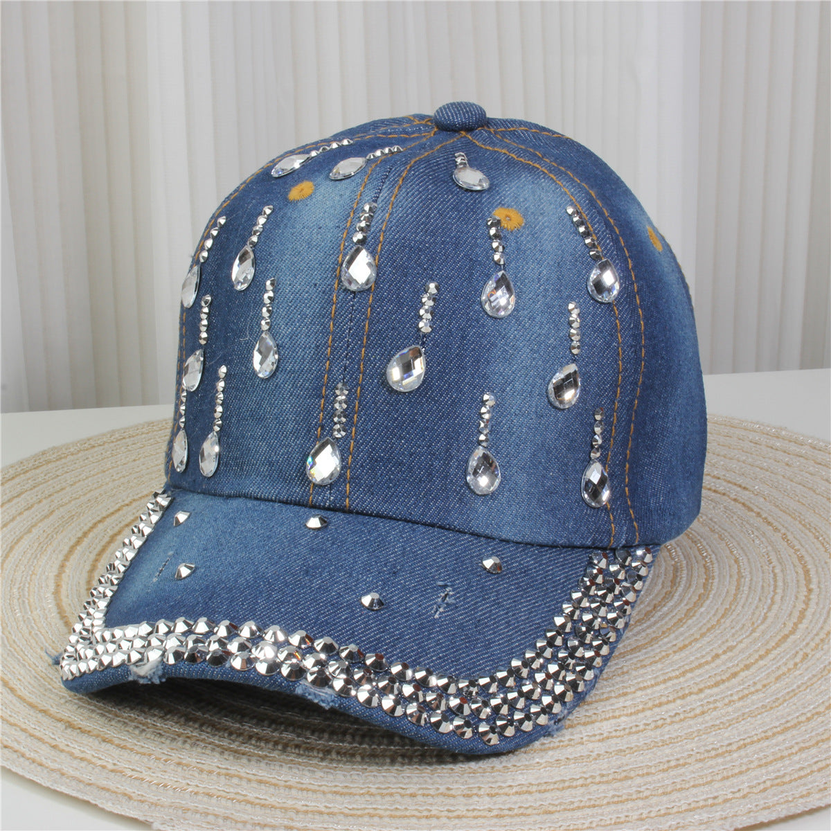Wholesale British Denim Diamond Casual Baseball Cap