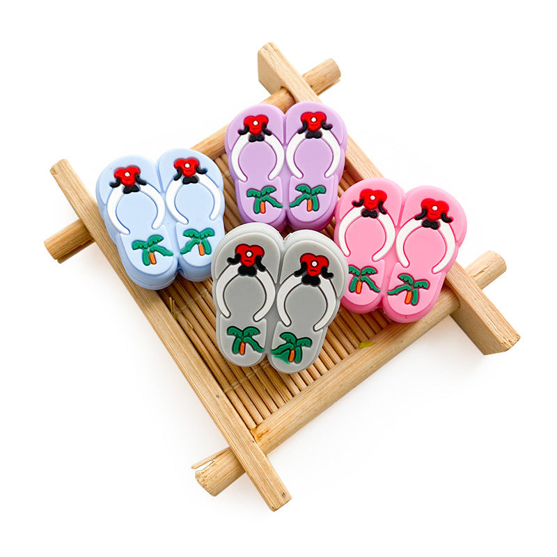 Wholesale 10pcs/pack Slipper Silicone Focal beads