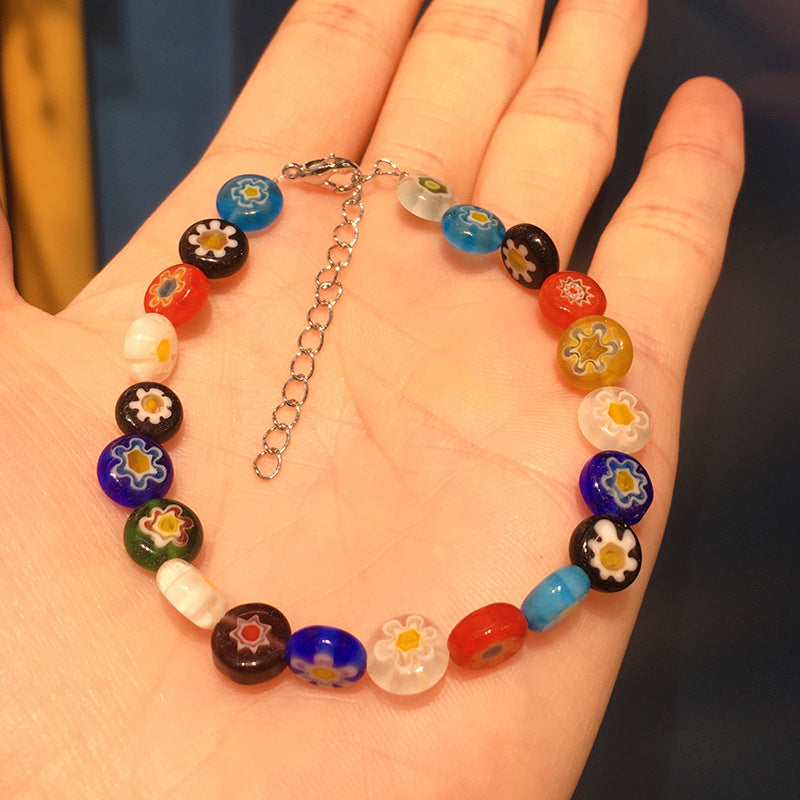 Wholesale colorful glass all-match Necklaces