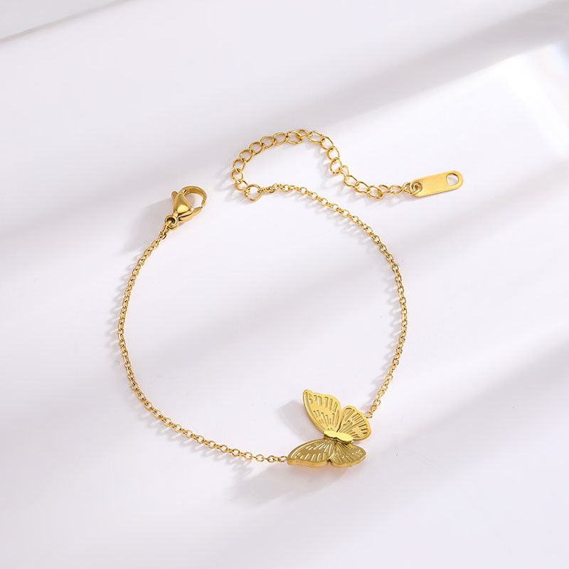 Wholesale Butterfly 18k Gold Titanium Bracelet