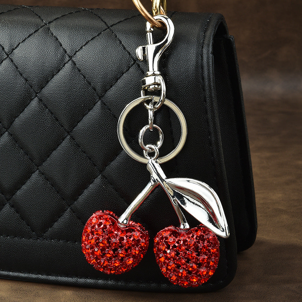 Wholesale Full Diamond Cherry Cute Creative Keychain