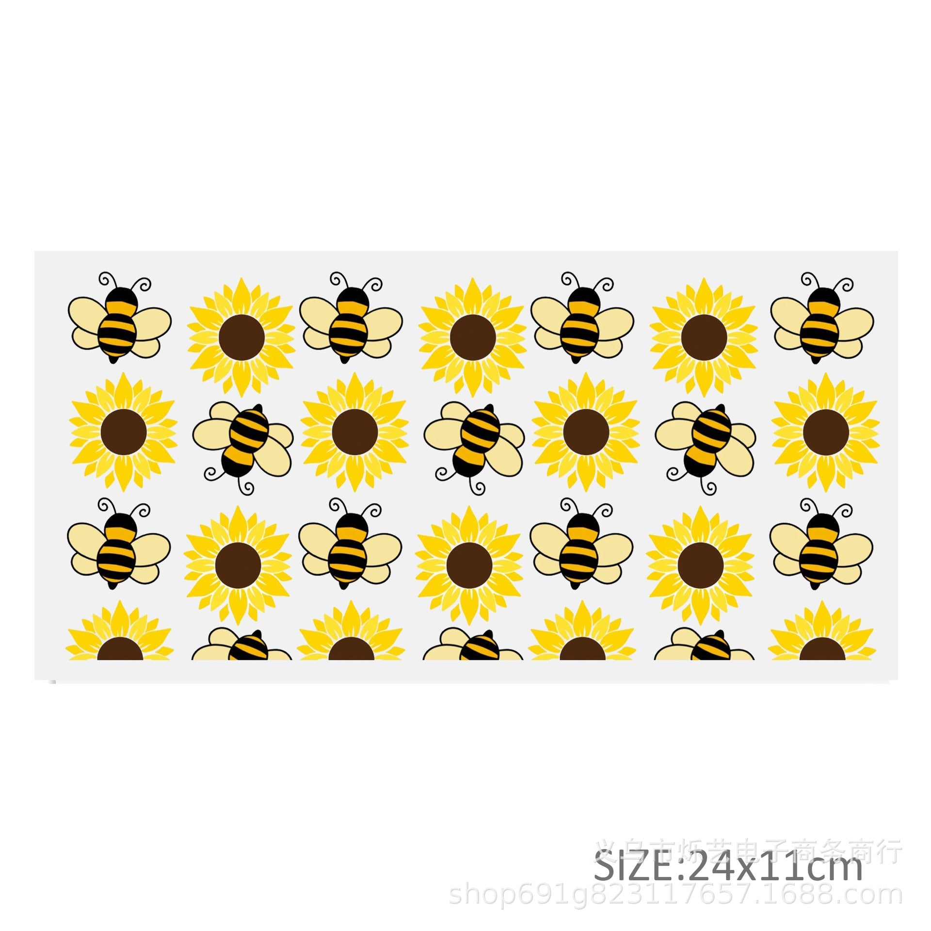 Wholesale 5pcs Sunflower Rainbow Series UV DTF Transfer Crystal Cup Sticker 24cmX11cm