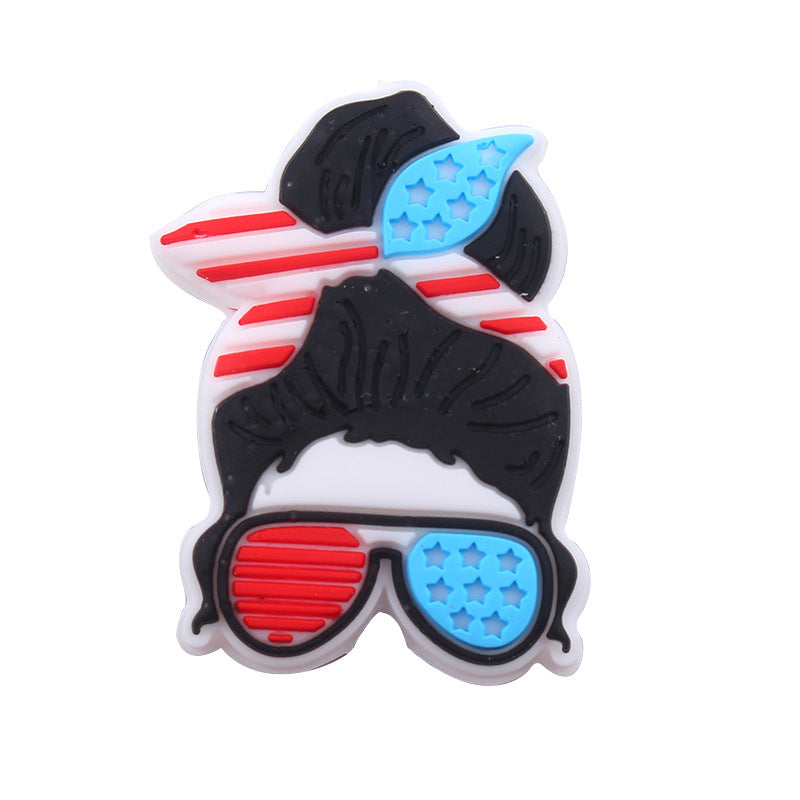 Wholesale of 3PCS/PACK American Independence Day Silicone Beads