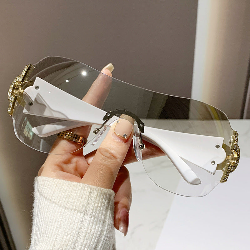 Wholesale Frameless Cutting Edge Diamond PC Sunglasses