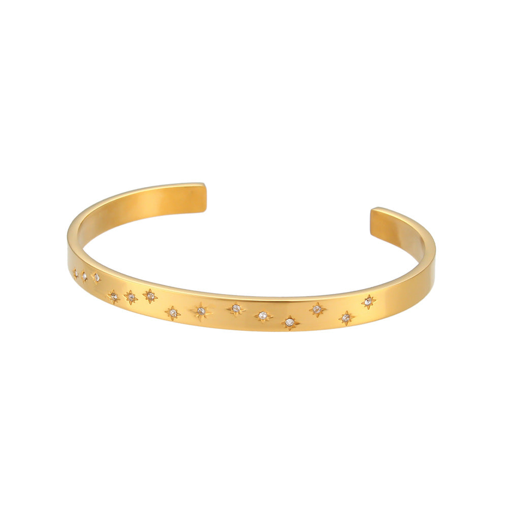 Wholesale Octagram Stainless Steel Gold Plated Bracelet