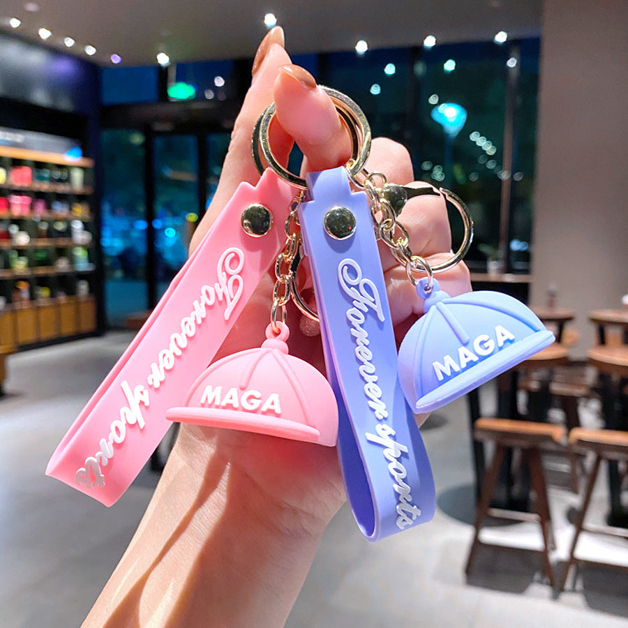 Wholesale Cute Cartoon Candy Color Baseball Cap Keychain Mini Hat
