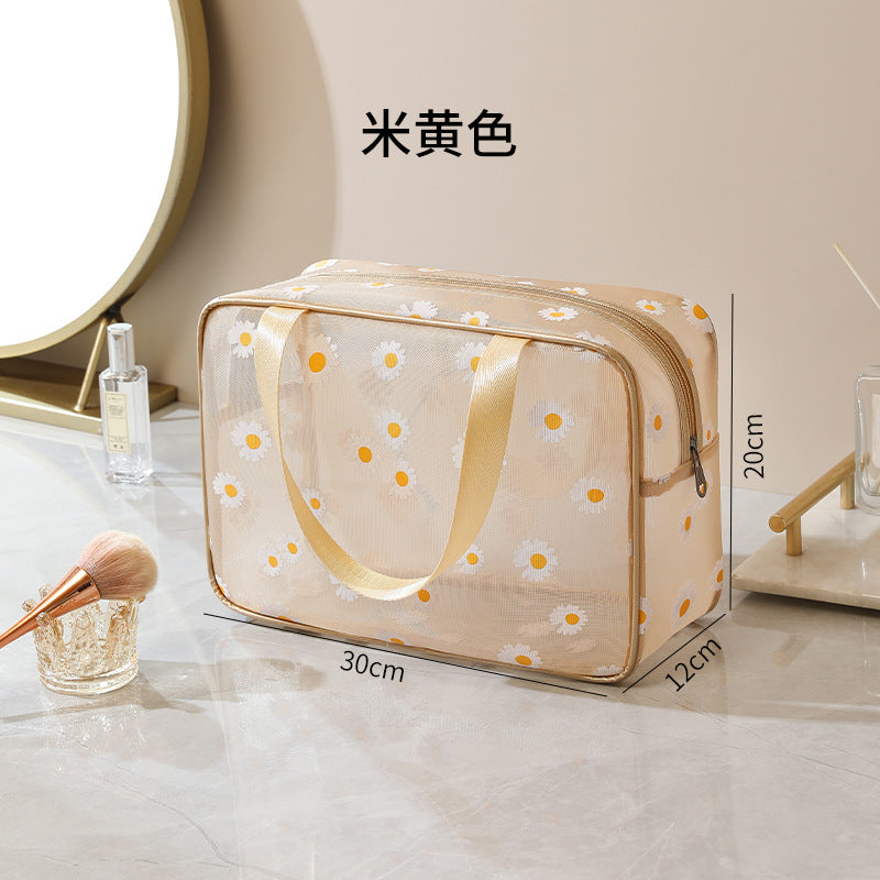 Wholesale Daisy Mesh Breathable Toiletry Bag