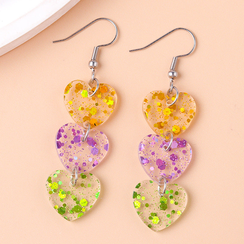 Wholesale Glitter Transparent Mask Crown Acrylic Design Earrings