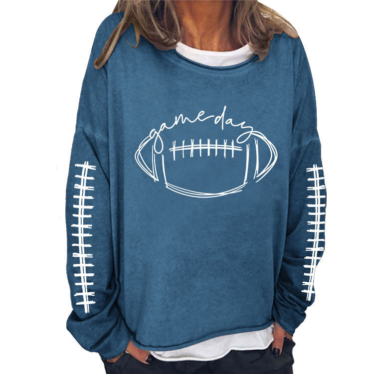 Wholesale Y Rugby Printed Pullover Cotton Women's Sweater