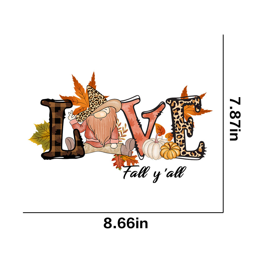 Wholesale 10pcs/pack Golden Autumn Pumpkin T-shirt Thermal Transfer Hot Stamping