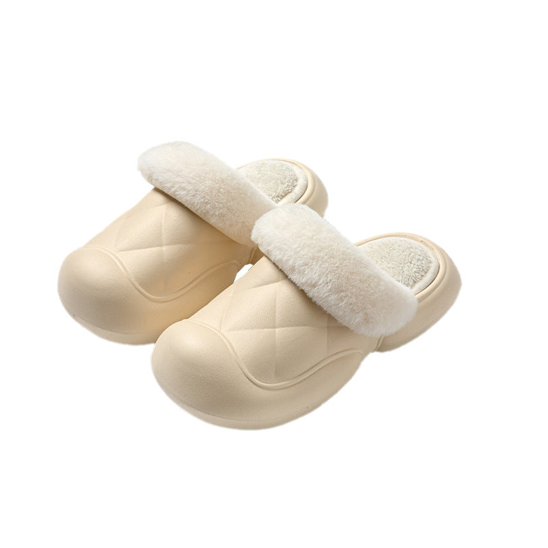 Wholesale Baotou Removable Thick Sole Anti-slip Waterproof Autumn and Winter New Plush Cotton Slippers