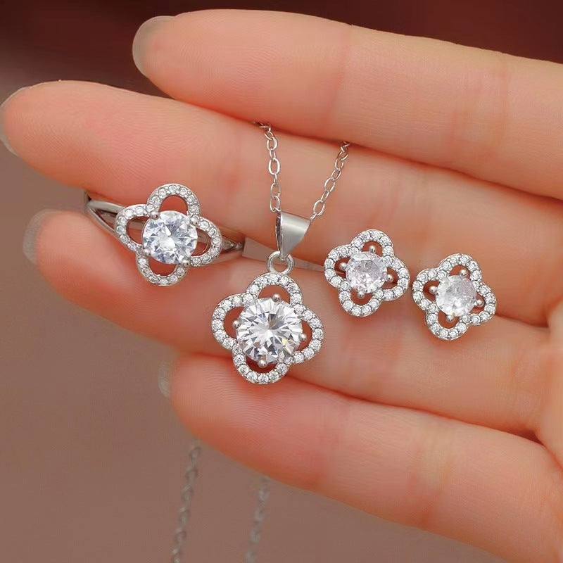 Conjunto de diamantes al por mayor de 3 pendientes de cobre