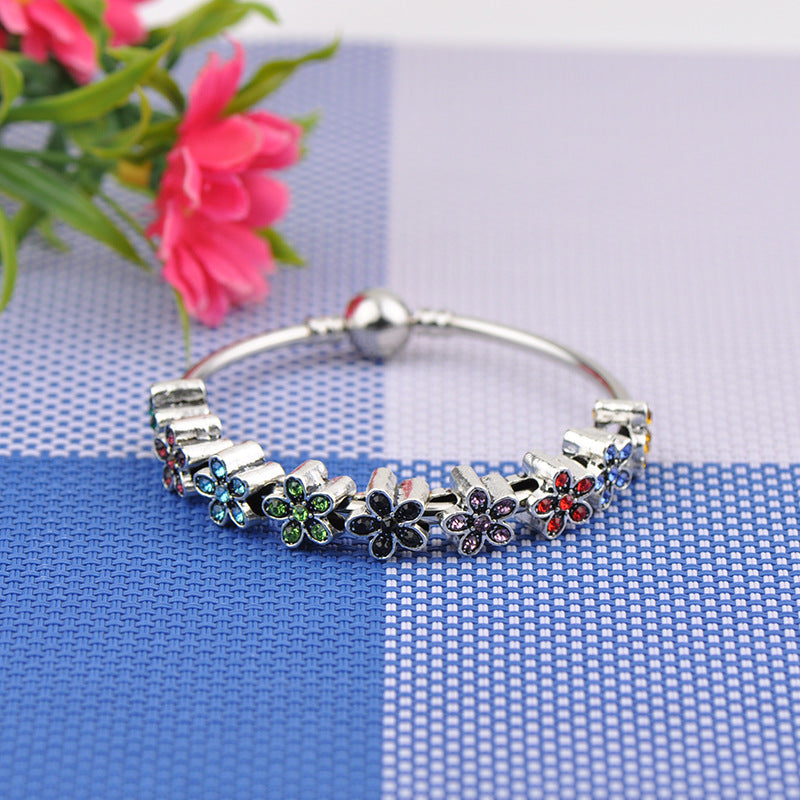 Wholesale 10pcs/pack Small Flower Alloy Big Hole Beads Accessories