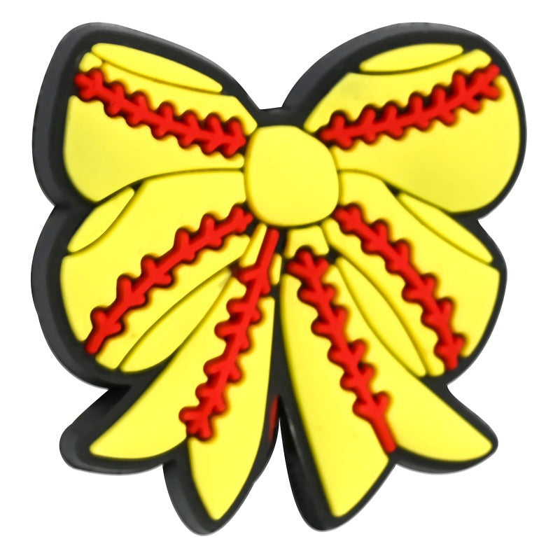 Wholesale Random 100pcs/pack  DIY Bow Beaded Pen Jewelry Soft Rubber Beaded Accessories