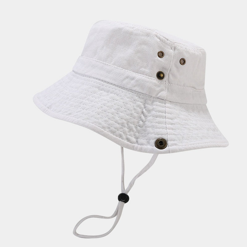 Wholesale  Patchwork Solid Color Wide-Brimmed Bucket Hat  Sun Hat