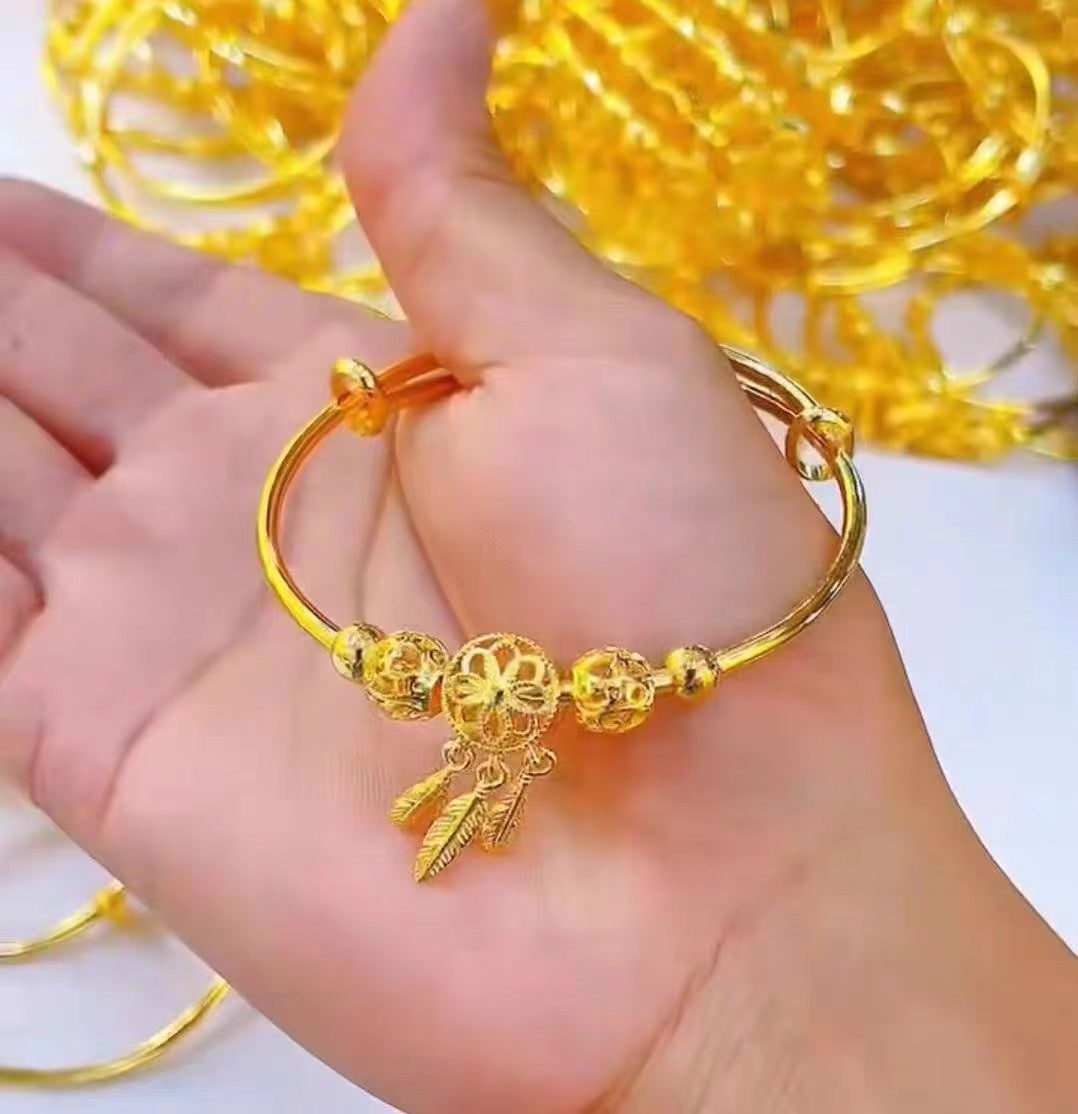 Wholesale Vietnam Sand Gold Dream Catcher Brass Gold Plated Bracelet