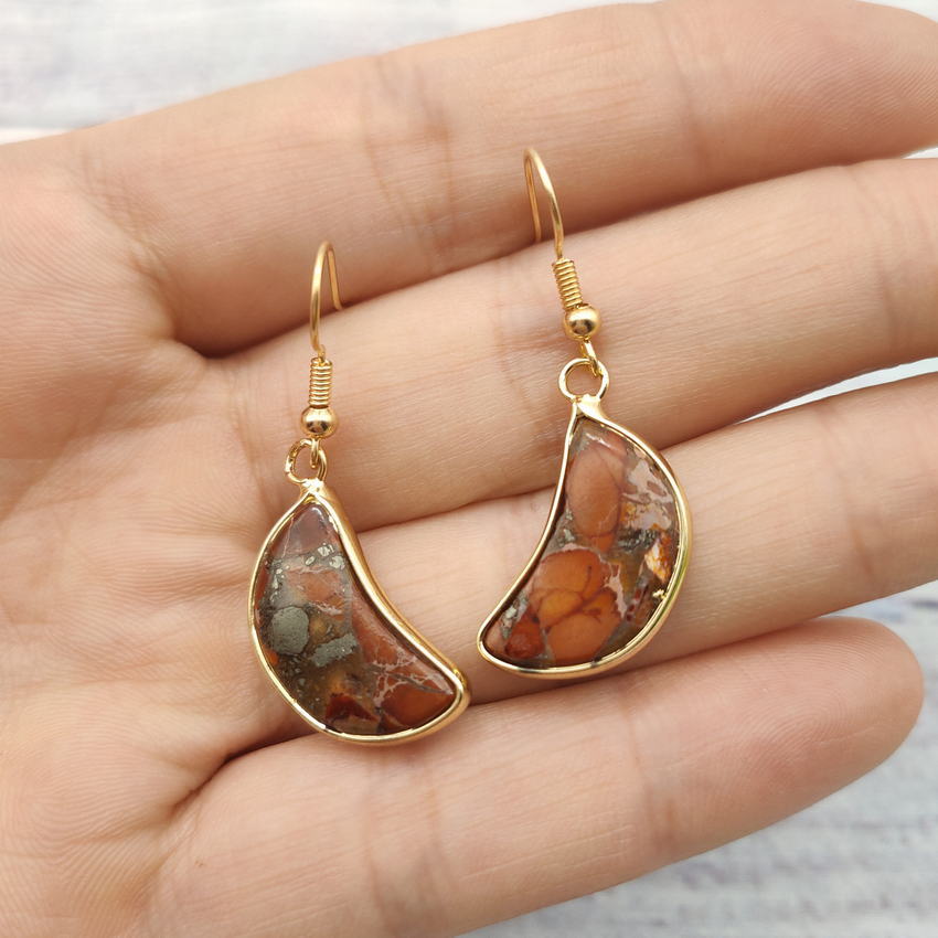 Pendientes de estrellas de luna natural al por mayor