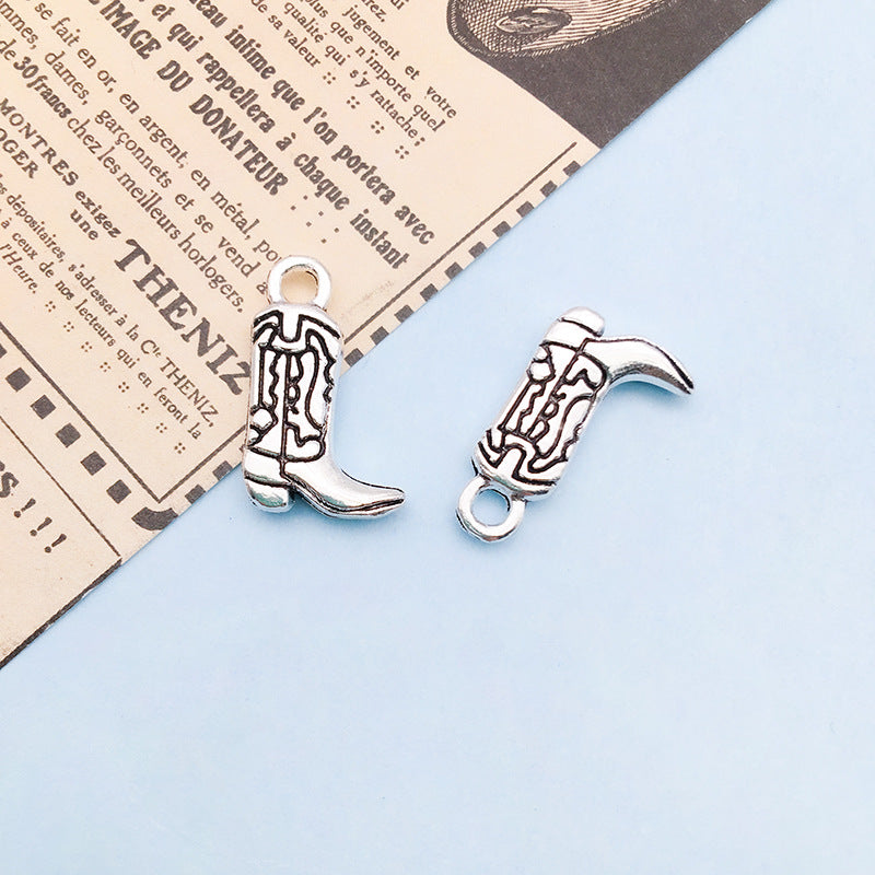 Wholesale Cowboy Collection: Silver Alloy Cowboy Hat, Cowboy Boots, Necklace, Bracelet, Pendant