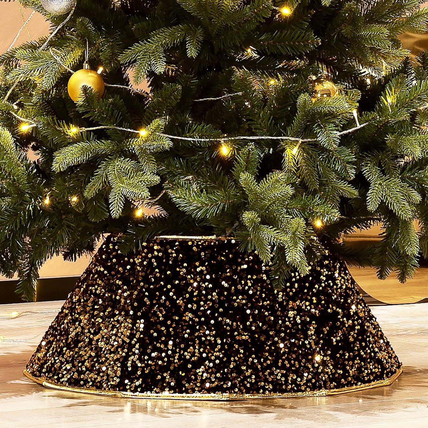 Wholesale Fabric Christmas Tree Skirt Base decoration Props