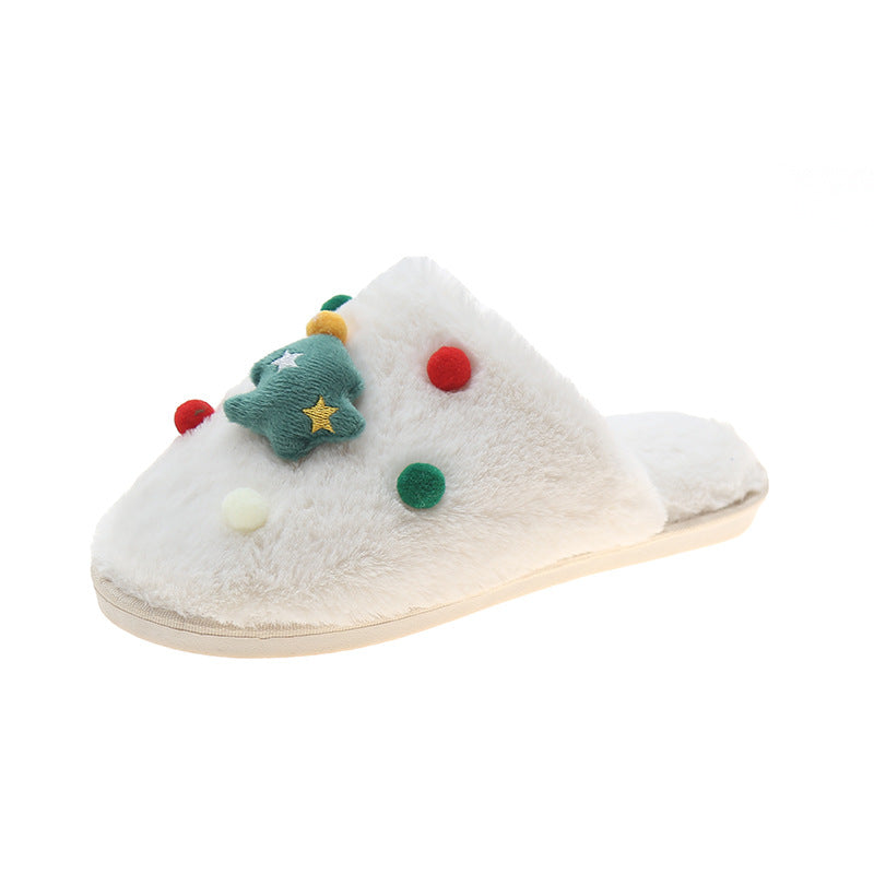 Wholesale Christmas Plush Warm Plush Velvet Home Shoes  Women Slippers
