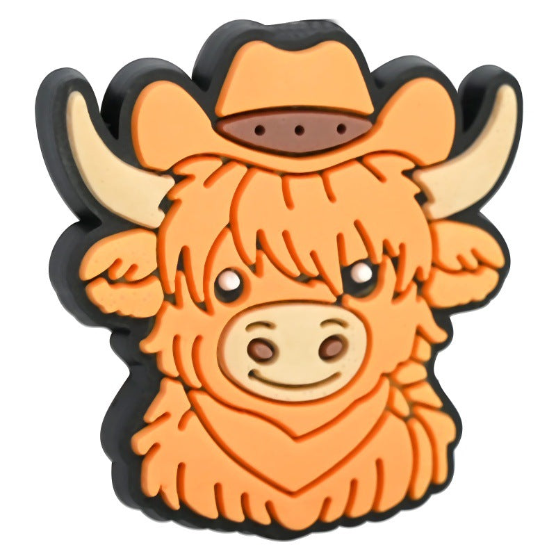 Wholesale Random 100pcs/pack  Highland Cow Series Student Stationery Decorative Beads