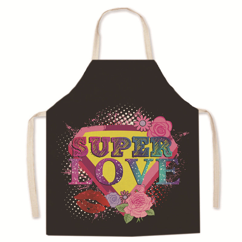 Wholesale Lipstick Red Lip Print Apron Fashion Encrypted Linen Apron
