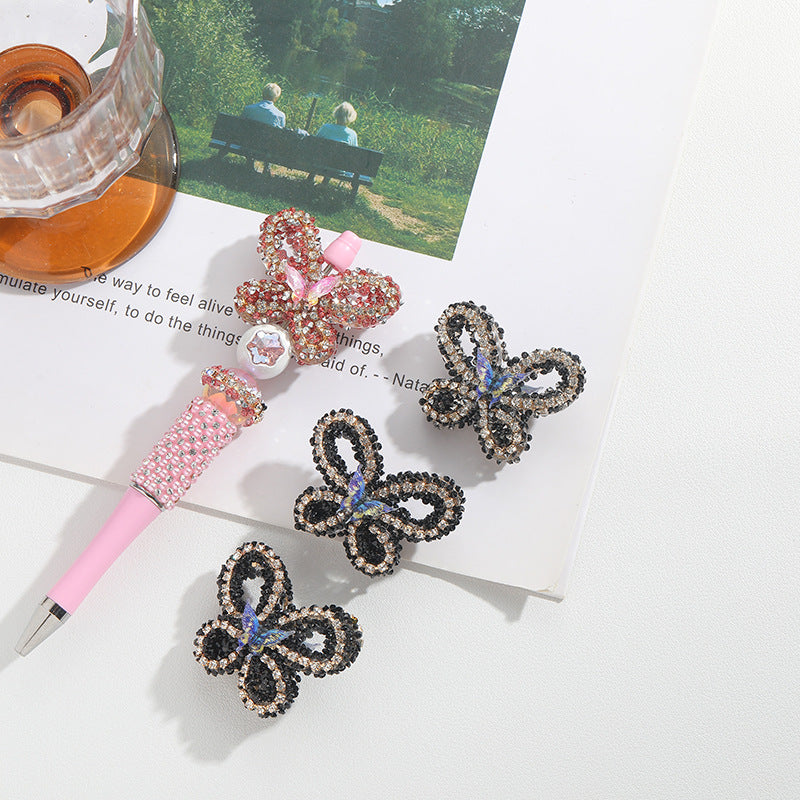 Wholesale10pcs Large Butterfly Full Drill Straight Hole Handmade Heavy Beads