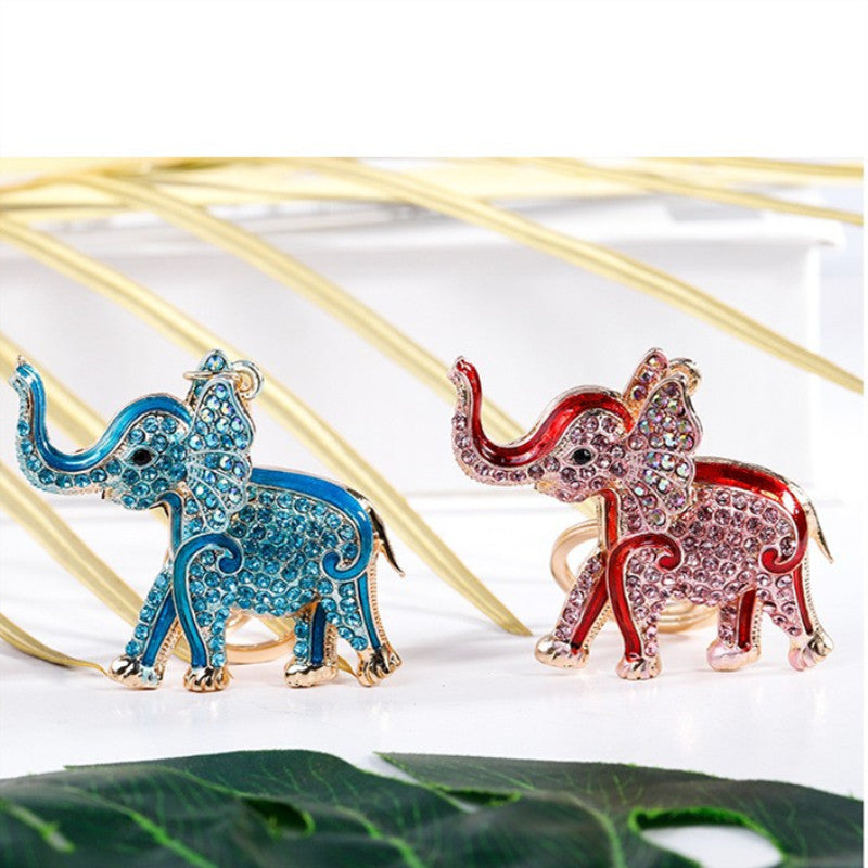 Wholesale Alloy Oil Dripping Diamond Elephant Keychain