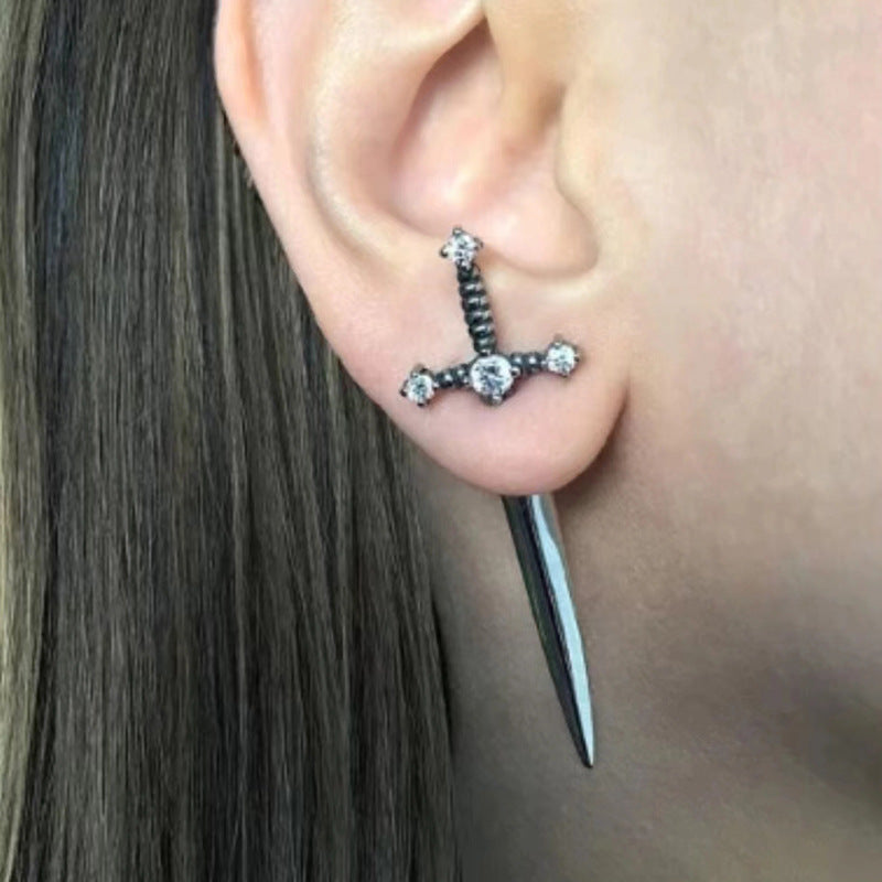 Wholesale Gothic sword women' s earrings