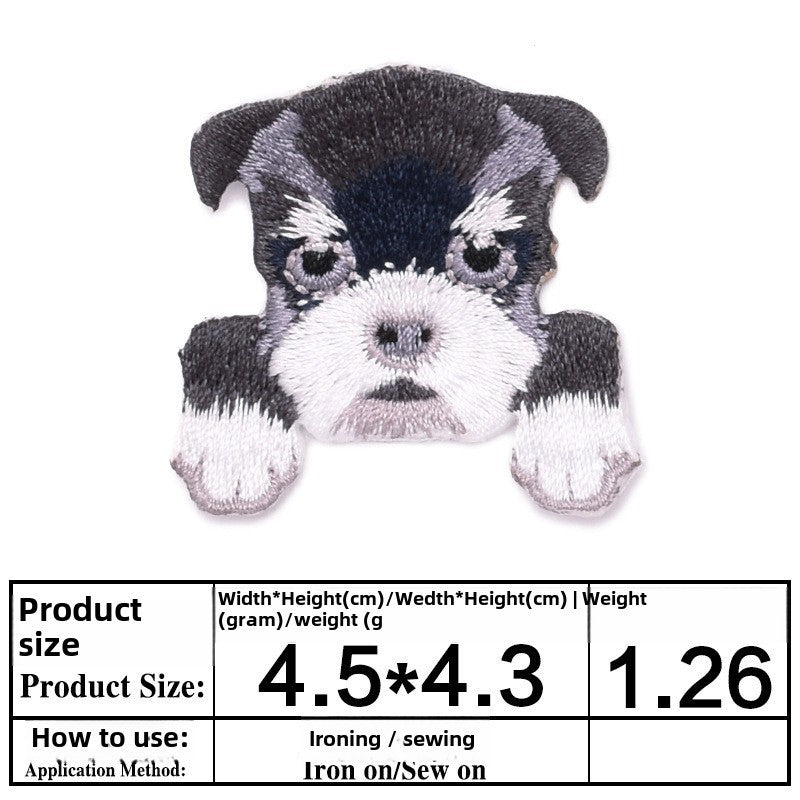 Wholesale Puppy Head Animal Embroidery Patch
