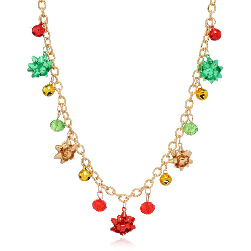 Wholesale Christmas Creative Colorful Bell Necklace