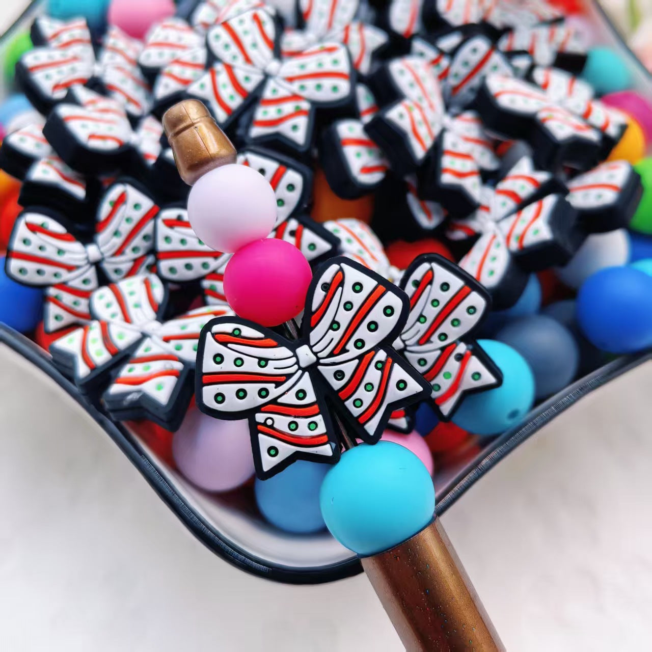 Wholesale 10pcs/pack 2D Christmas  Cartoon Focus Beads  DIY Silicone Beads