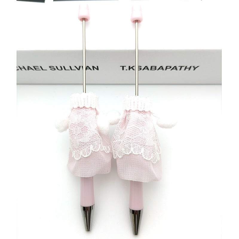 Wholesale Beadable Pens Long Skirt Doll Lace Cloth DIY Ballpoint Pen