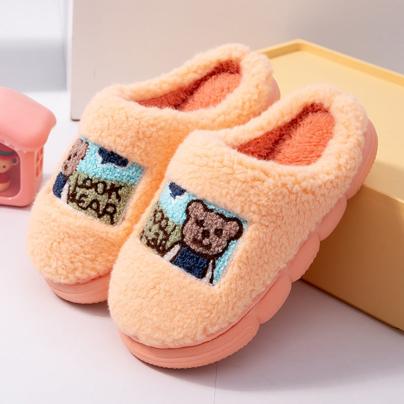 Wholesale Children's Thick Plush Winter Warm Cotton Slippers