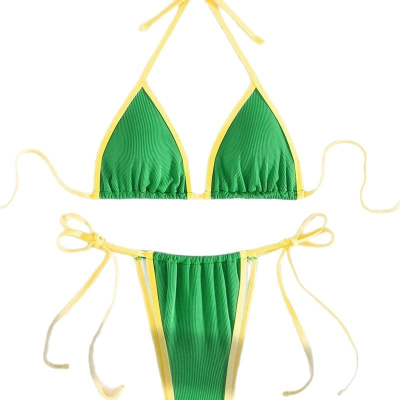 Wholesale Separate Strap Colorblock Swimsuit Brazilian Thong