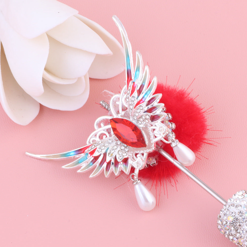 Wholesale 3pcs 3d Hair Ball Butterfly Pearl Pendant  The Straight Hole DIY Beads