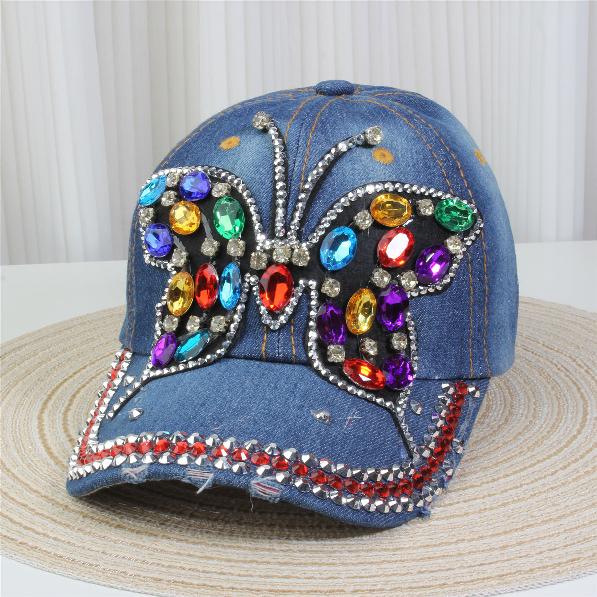 Wholesale British Denim Diamond Casual Baseball Cap