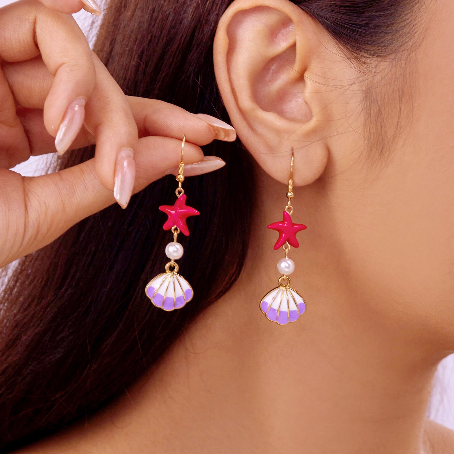 Wholesale Conch shell starfish earrings