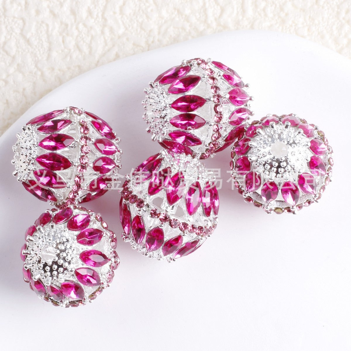 Wholesale 10pcs Heavy Duty Diamond Alloy Zircon Chain Chain Hollow Beads