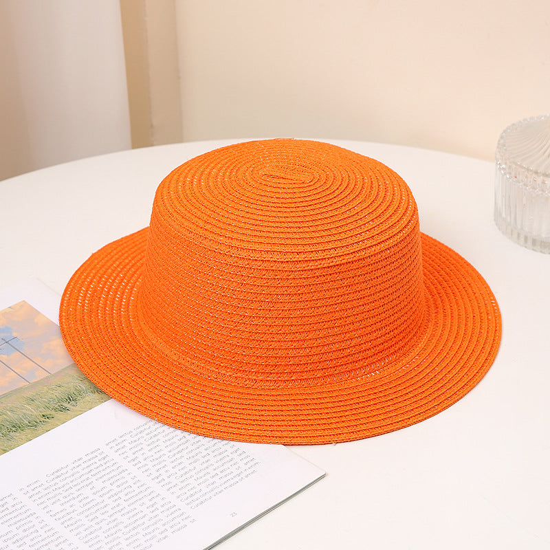 Wholesale Flat Top Sunscreen Foldable Straw Woven Hats
