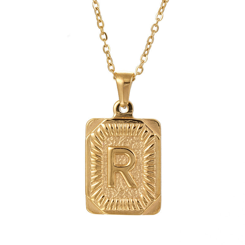 Wholesale Brand Letter Pendant Gold Plated Necklaces