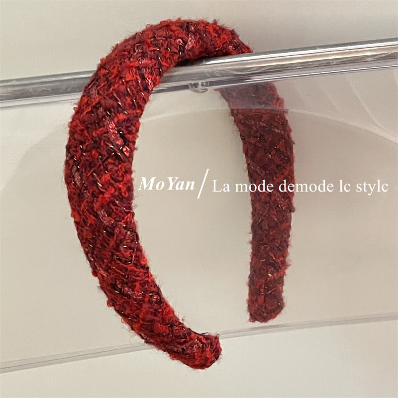 Wholesale New Year's Red Female High Skull Crest High-class Headband