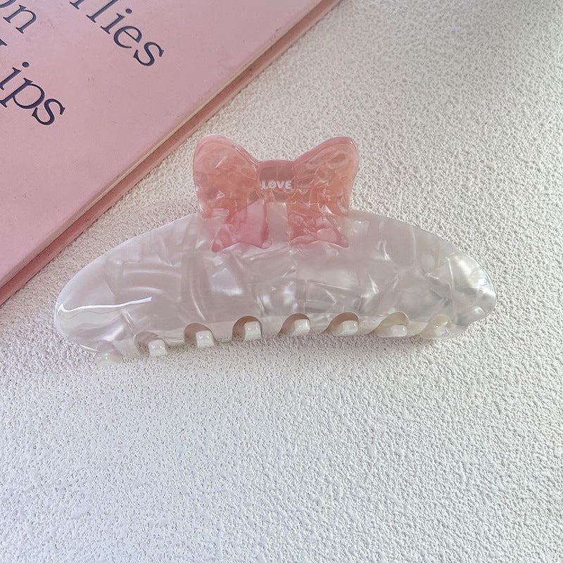Wholesale Bow Acetate Color Block Bow Tie Hairpin
