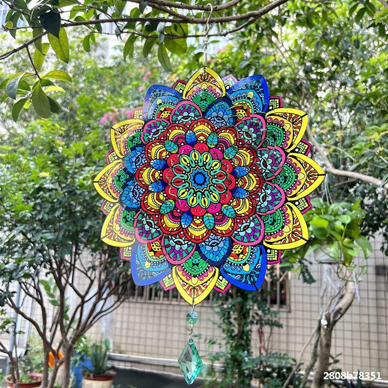 Wholesale 3D Three-dimensional Color Foldable Rotating Stainless Steel Wind Chimes