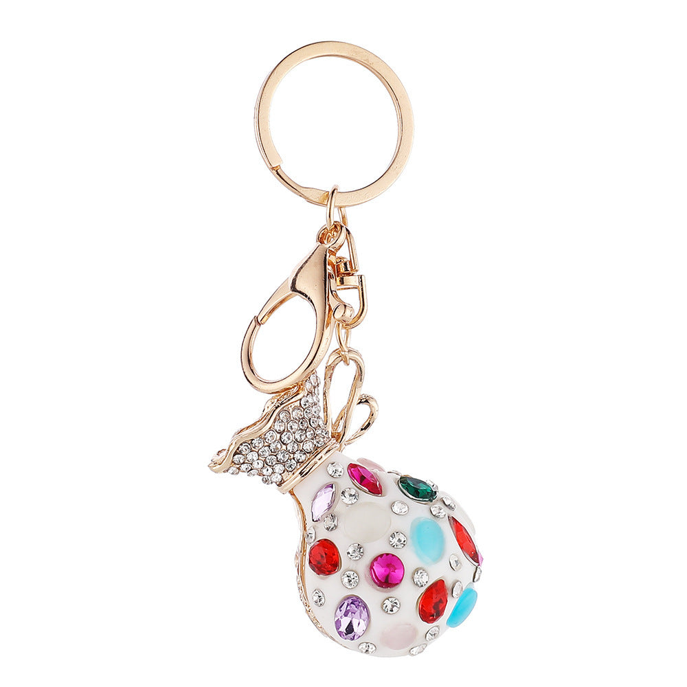 Wholesale Diamond-studded lucky bag couple car keychain