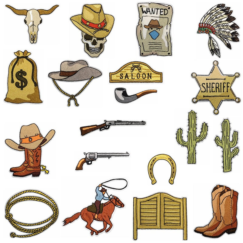 Wholesale Western Cowboy embroidery clothing patch