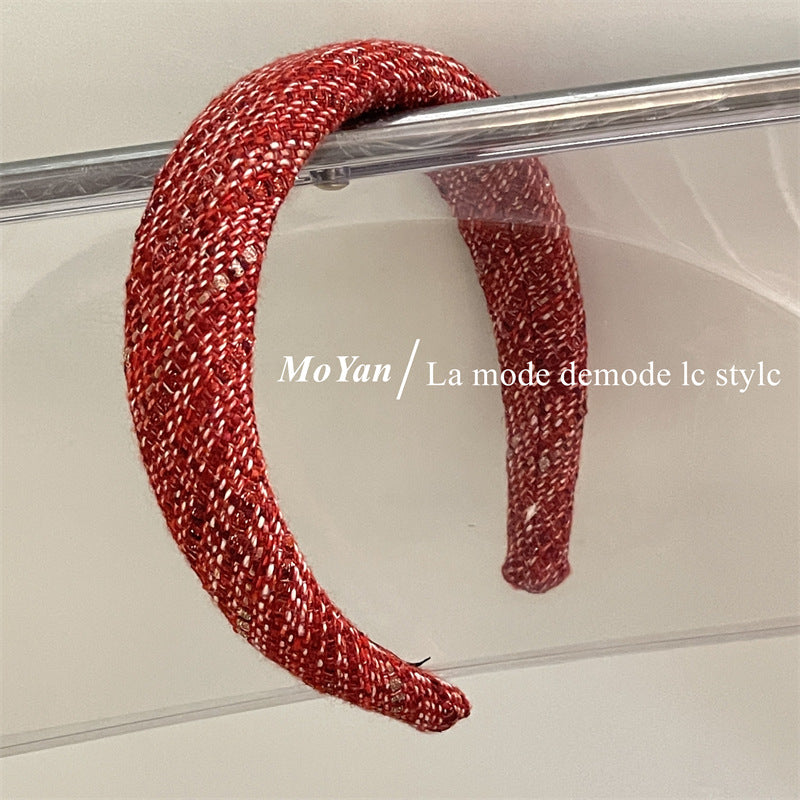 Wholesale New Year's Red Female High Skull Crest High-class Headband