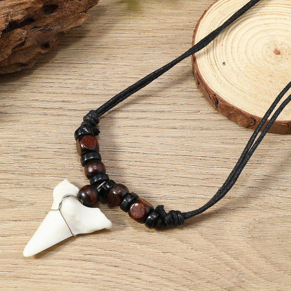 Shark tooth necklace bohemian handicraft jewelry