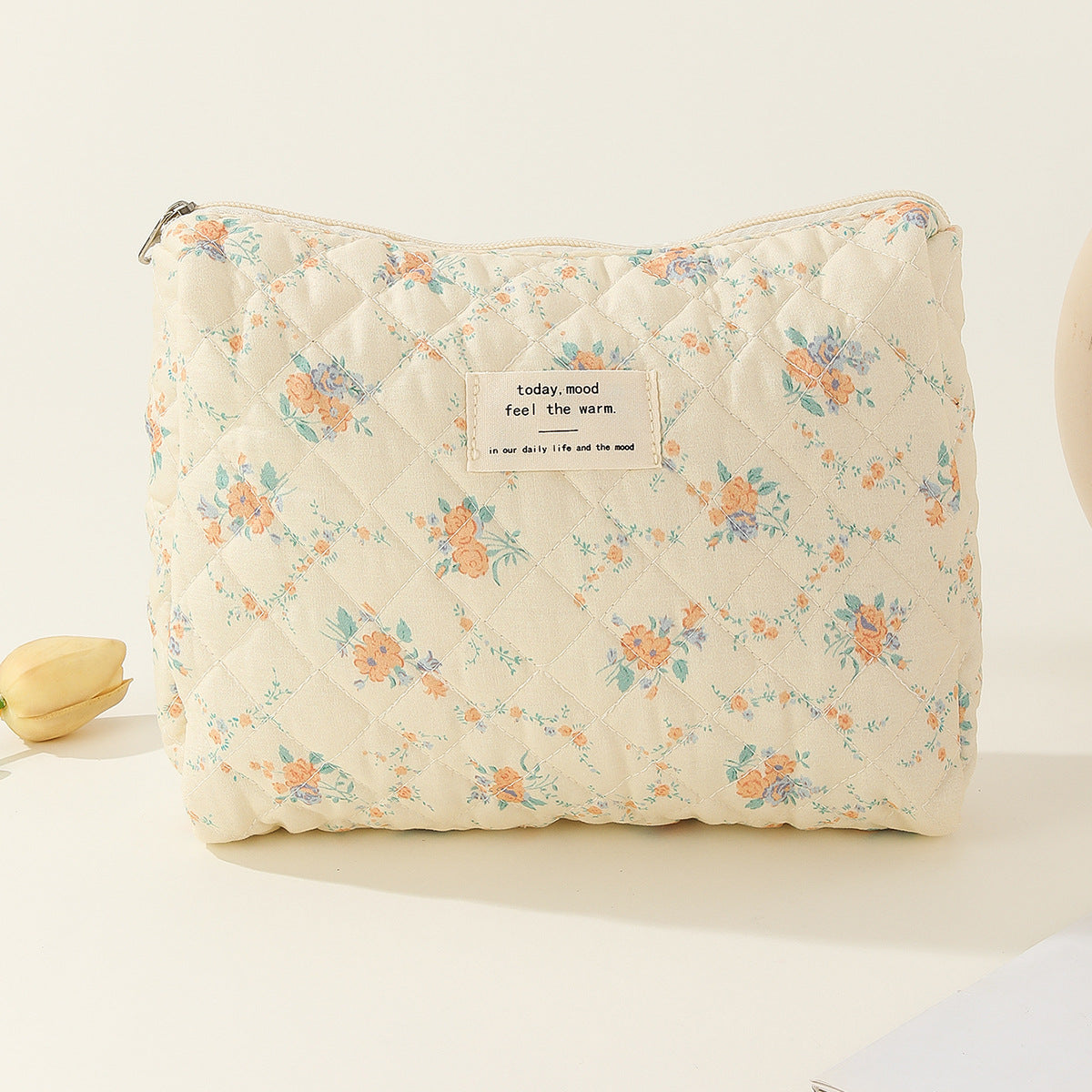 Wholesale Medium Large Capacity Small Floral Cotton Cute Flower Cosmetic Bag